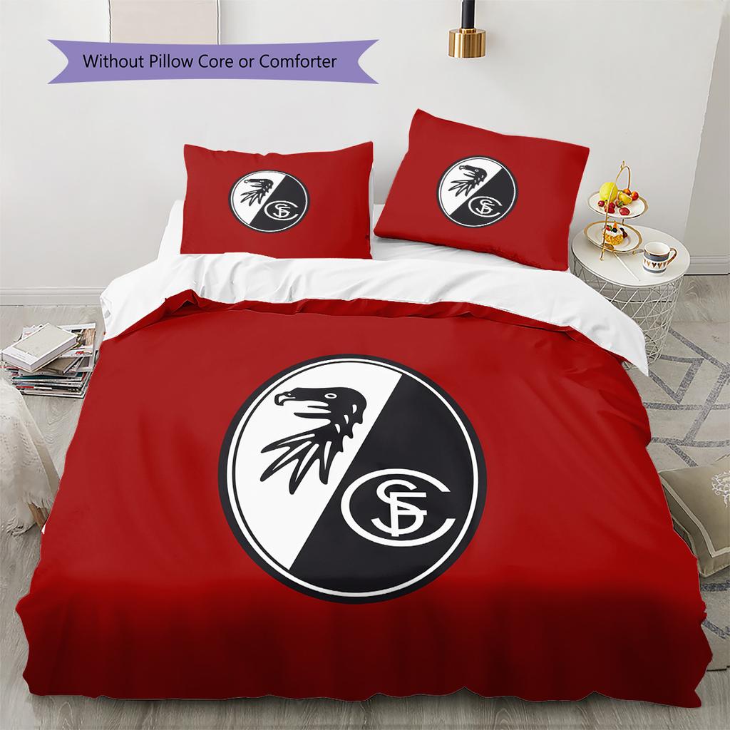 Set Copripiumino Trapuntato Modello SC Freiburg Decorazione per la Casa Regalo (1 * copripiumino + 2 * federe senza imbottitura)