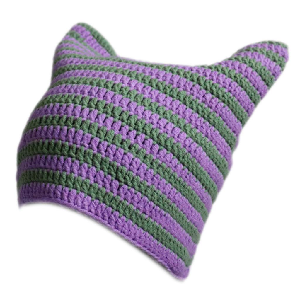 Harajuku Girls Hat Winter Casual Knitted Cap Y2K-Girl Hot Girls Picture Prop Hat with Crocheted Slouchy Hat