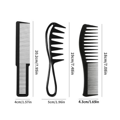 3PCS/1SET Large-toothed Comb Set Wide-toothed Comb Smooth Comb Oil Head Styling Comb For Use In Hair Salons