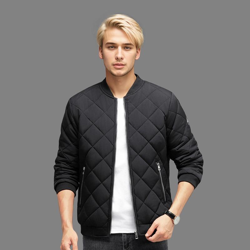 Winter men's cotton-padded jacket 25 autumn and winter new cotton-padded casual velvet warm baseball jersey simple large size