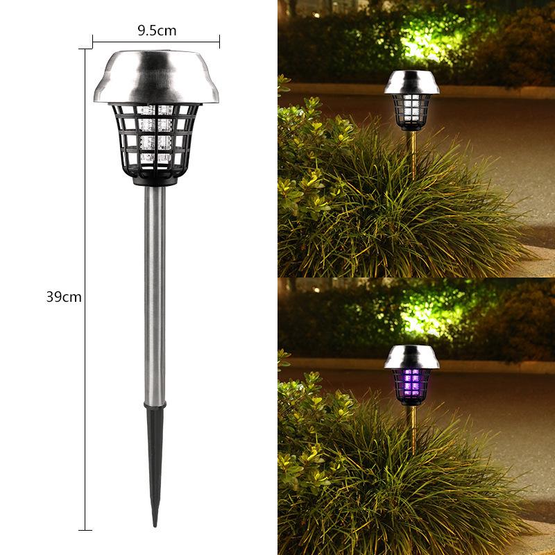 Stainless Steel Waterproof Solar Mosquito Killer & Repellent Lamp for Outdoor Use