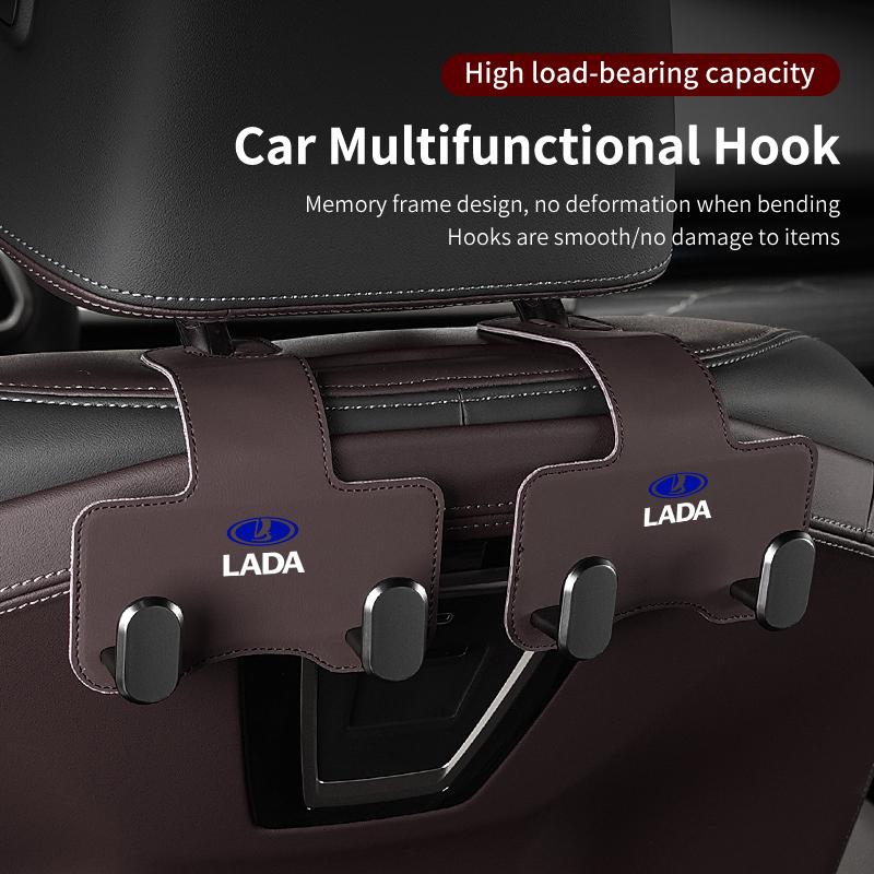 Car Headrest Hooks Hanger Seatback Storage Holder Clip Interior For Lada Priora Sedan Sport Kalina Granta Vesta Niva Largus V SS14