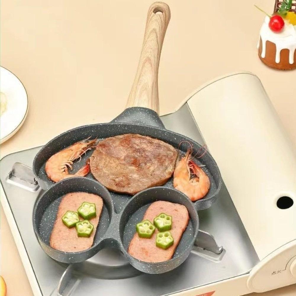 Wooden Handle MIni Omelette Pan Frog Smiley Grilled Steak Cooking Pan  Gas Induction Cooker