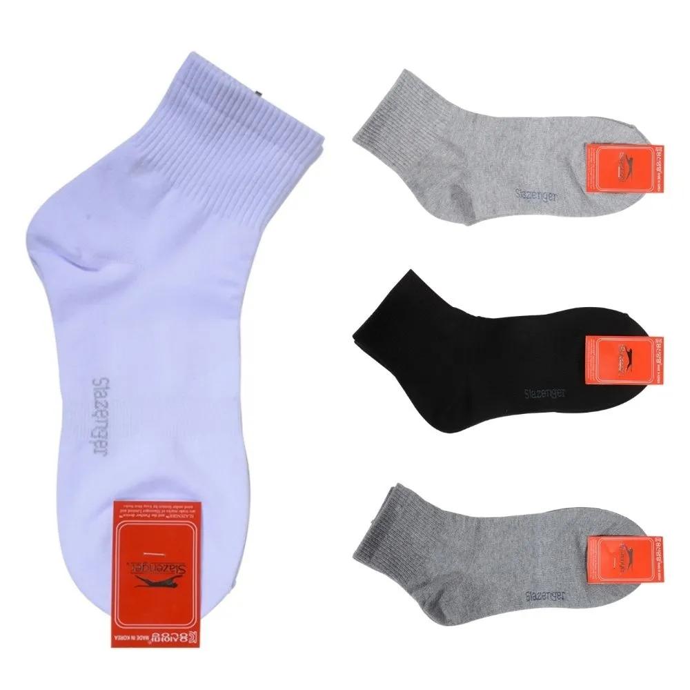 Slazenger Plain Women s Short Ankle 5 Pairs Premium Socks Non-Slip Socks Made in Korea 5 pairs of 24cm (white)
