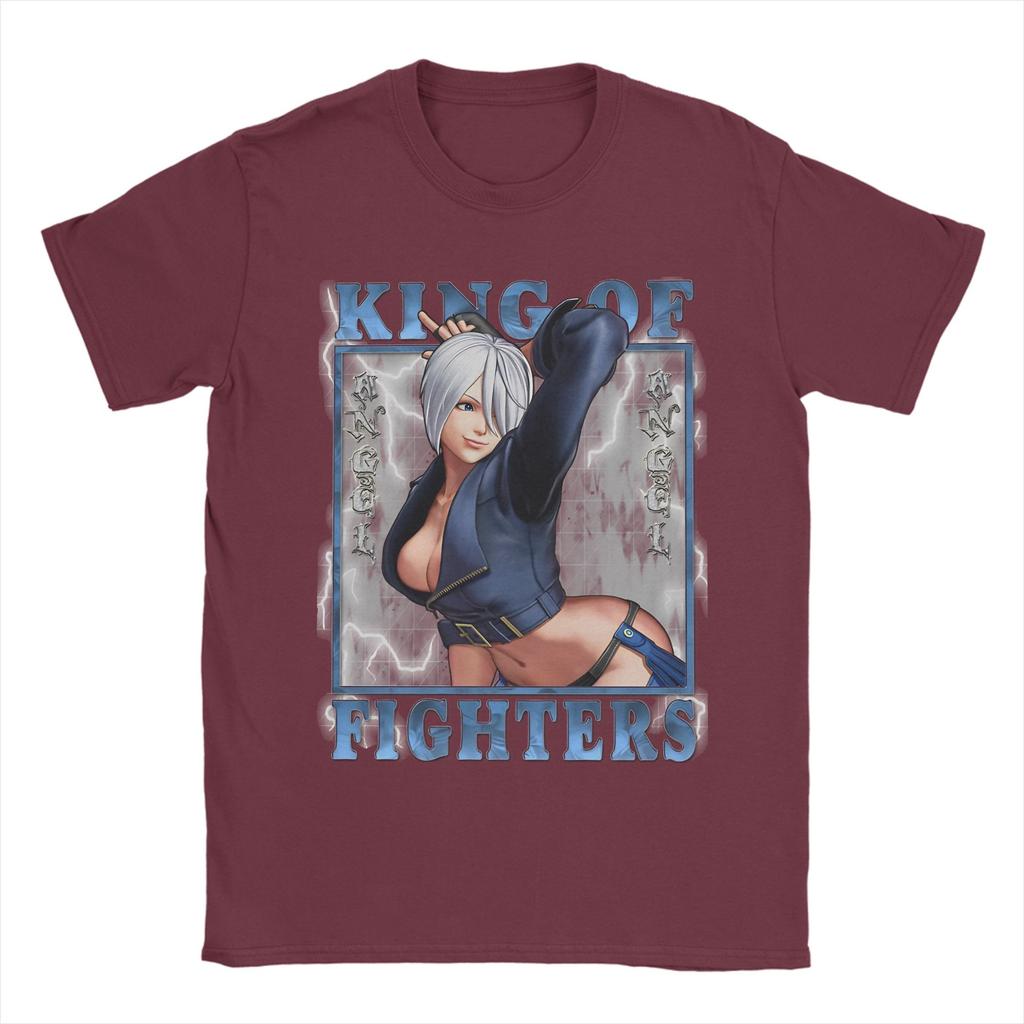 King of Fighters XV Angel T Shirts Unisex's Pure Cotton Vintage T-Shirt Round Collar Tees Short Sleeve Clothes Birthday Gift