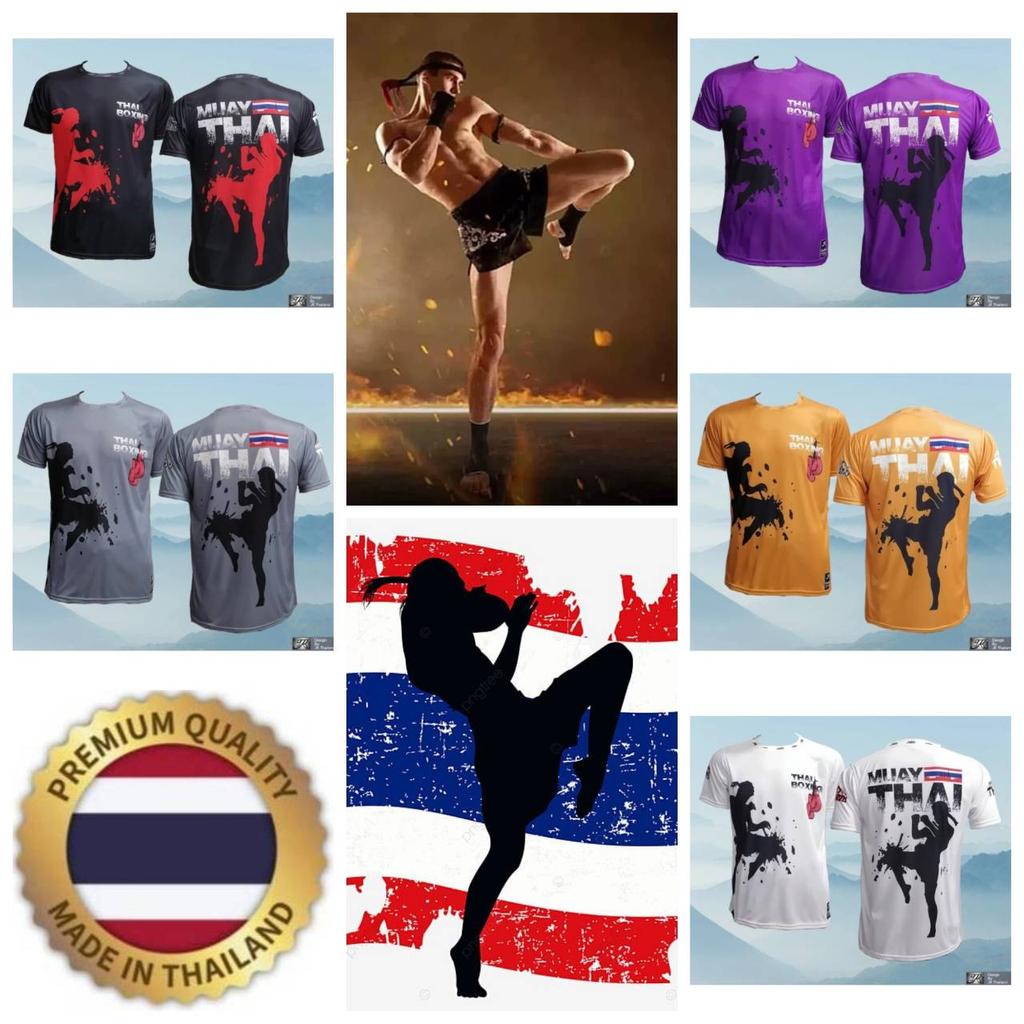 Muay Thai T-Shirt Kick Boxing 3D Print Vintage Training UV Protect Quick Dry Men Women Unisex Short Sleeve Round Neck MMA Mix Martial Art