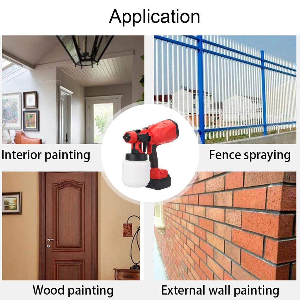 21V Electric Paint Spray Gun Large Capacity 800ml Tools For Home For Garden For Painting Sprayer Gun Airbrush For Battery