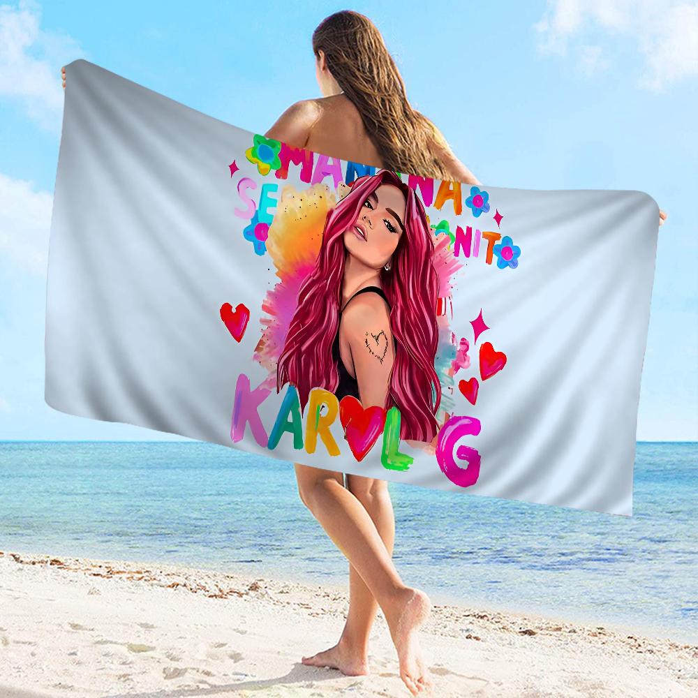 Karol G Female Singer Towel Microfiber Beach Towel Absorbent Quick dry Soft Yoga Swimming Resort Mountain Climbing Towel