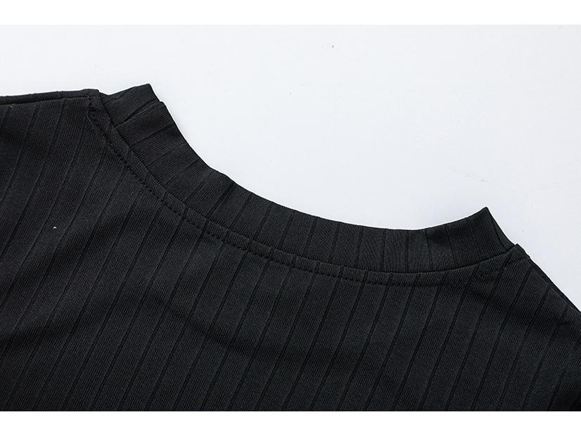 2025 Spring/Summer Women's Slimming Round Neck Rib Knit Maxi Dress