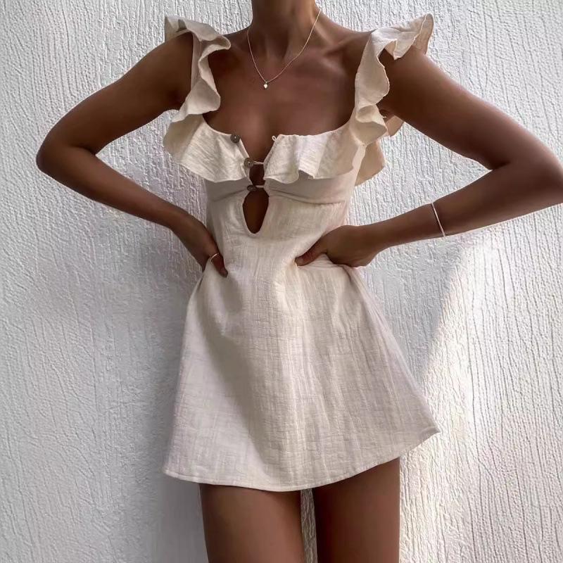 2024 European & American Sexy Ruffle Camisole Dress for Women