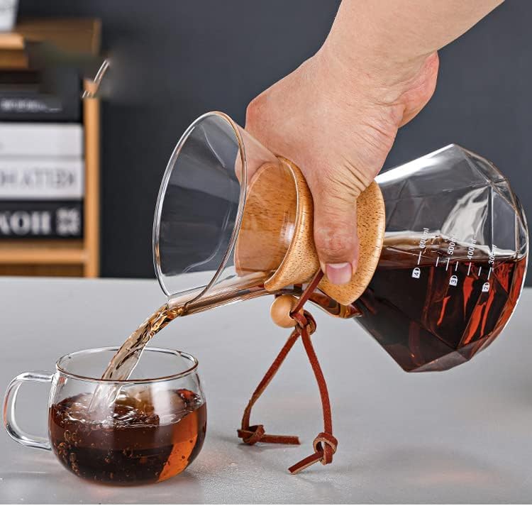 Gugrida Coffee Server, Drip Coffee Server, Hand Drip Coffee Server, Heat and Cold Resistant, High Boron Silica Glass Material (600ml)