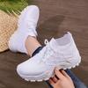 Women Plus Size Platform Sneakers Breathable Anti-Odor Chunky Dad Shoes Comfortable Casual Sports Shoes Lightweight Single Shoes