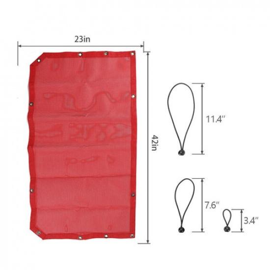 Front Roof Sunshade Mesh Shade Cover UV Visor For 2018+ Jeep Wrangler JL JT Red