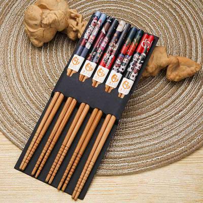 5 Pairs Simplicity Tableware Sushi Sticks Anti Slip Bamboo Lattice Chopsticks Reusable