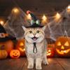 Adjustable Strap Pet Halloween Witch Hat Curved Top Dog Halloween Party Hat  Holiday Decoration