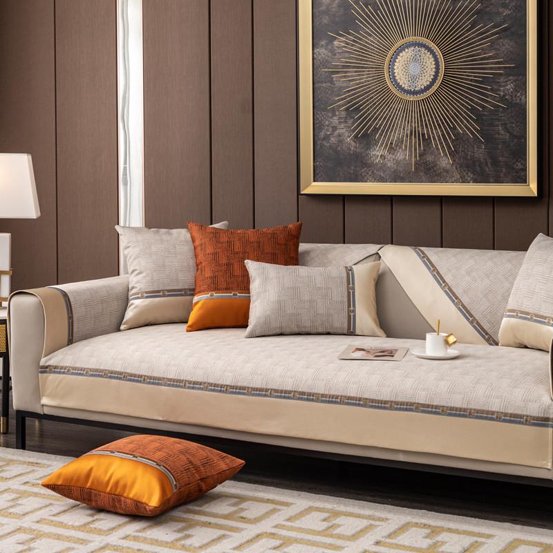 Nowoczesna luksusowa narzuta na sofę Loveseat narzuta na sofę teksturowana patchworkowa poduszka na sofę ochraniacz na meble antypoślizgowy