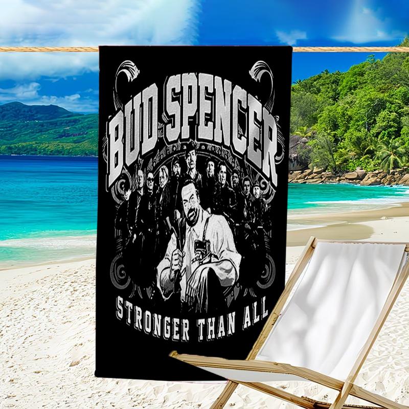 Strandtuch mit Terence Hill und Bud Spencer Muster - weich, saugfähig, maschinenwaschbar Leicht & Modern, Schwimmen, Reiseutensilien 70cmx140cm(27x55inch) black