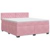 Box Spring Bed with Mattress and Headboard Pink 140 X 200 Cm Velvet