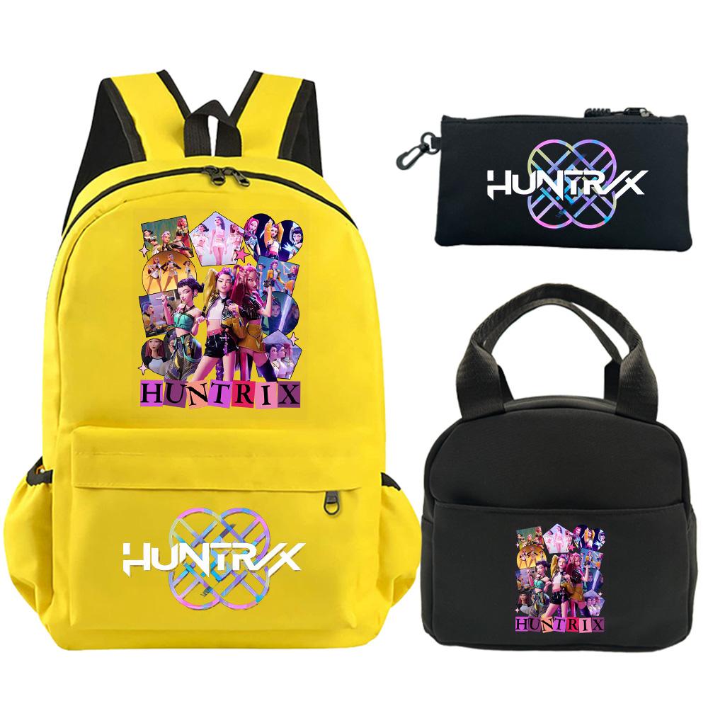 3Pcs/set Anime Demon Hunters Printed Backpack with Shoulder Bag Pencil Case for Student Boy Girl Schoolbag Large Capacity Waterproof Bookbag