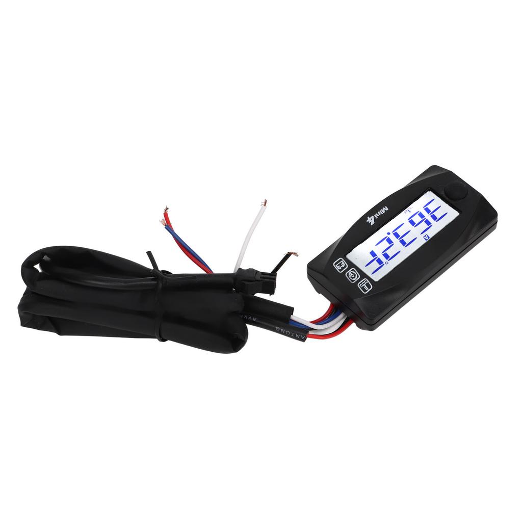 4 In 1 Motorcycle Thermometer LCD Digital Oil Temperature Time Voltage Speed Display Meter DC12V