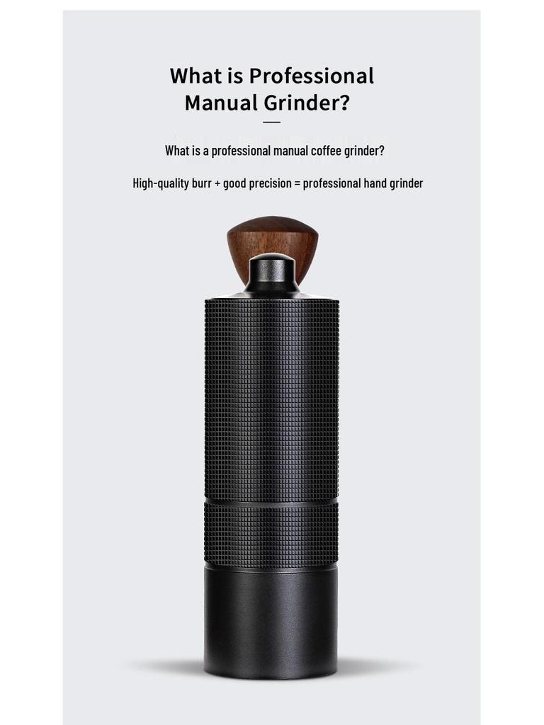 Manual Hand-Crank Coffee Grinder with CNC Steel Burr for Italian Brewing