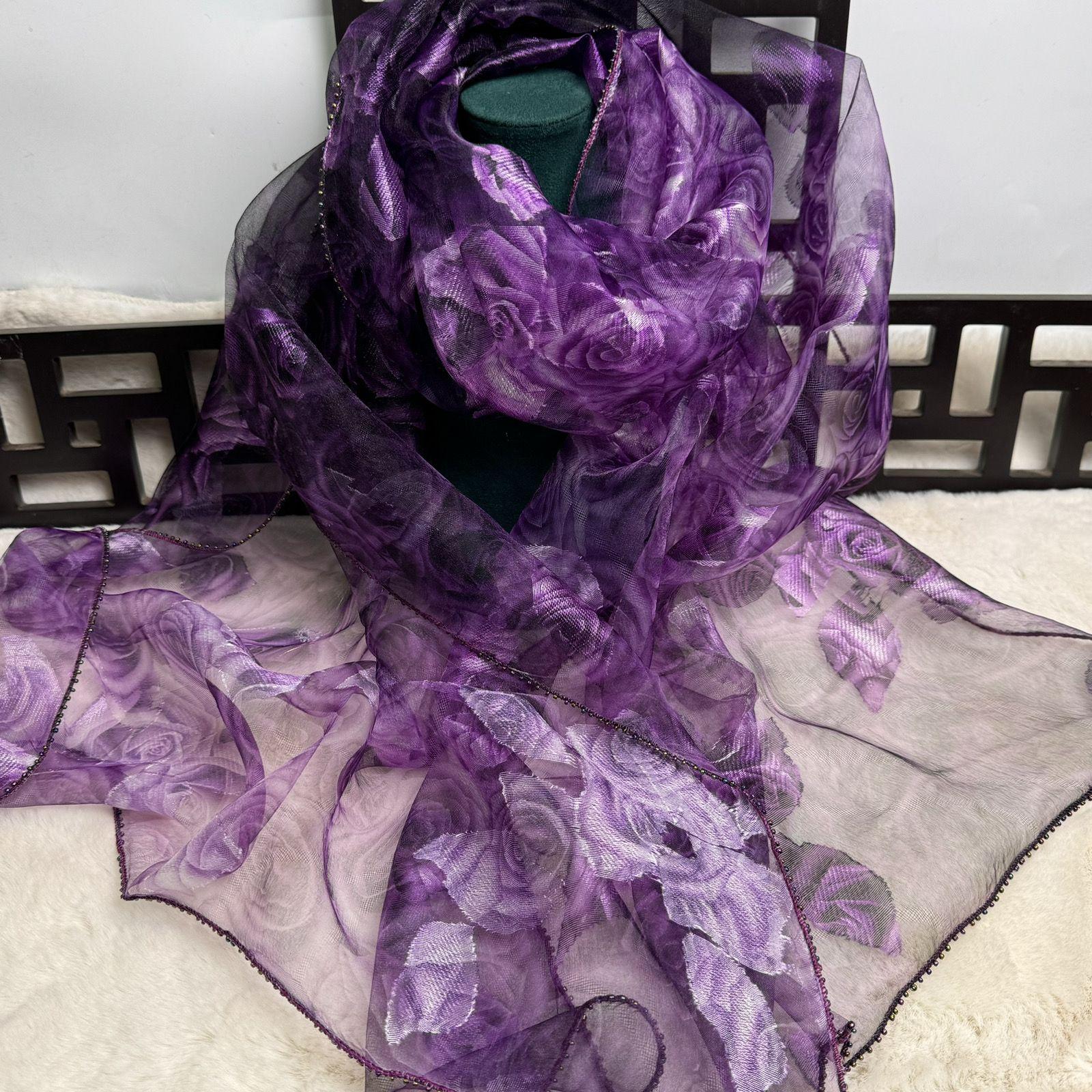 Шарф, солнцезащитный платок, модный пляжный женский шарф, универсальный прямоугольный 70:190