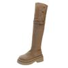 Fashion temperament brown high-end knee platform boots boots 2025 new summer thin tall knight boots