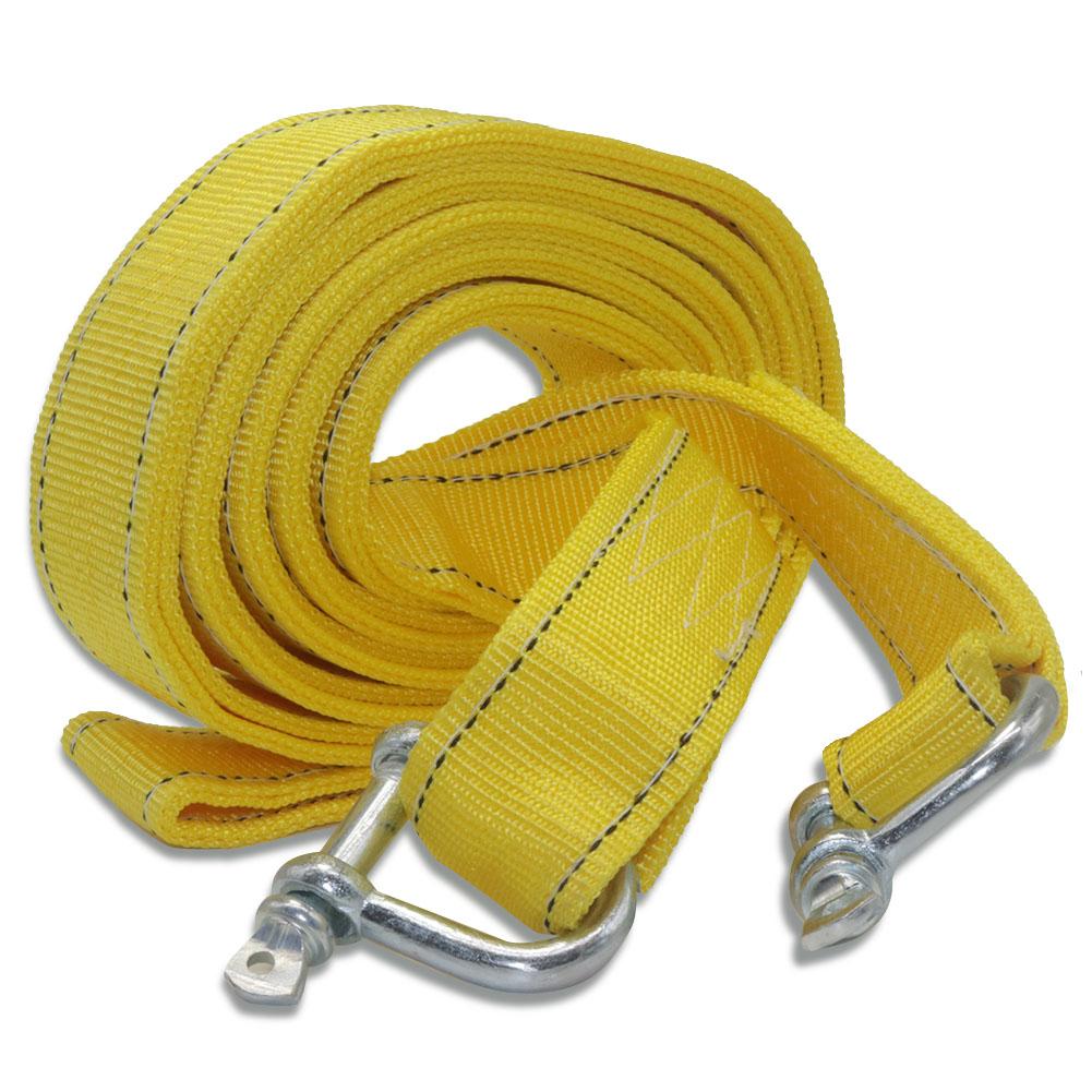 Car Tow Strap Racing Auto Winch Rope Nylon 5m 8Tons Recovery Towing Cable Strap Belt Heavy Duty Off Road Accessories Metal Hooks