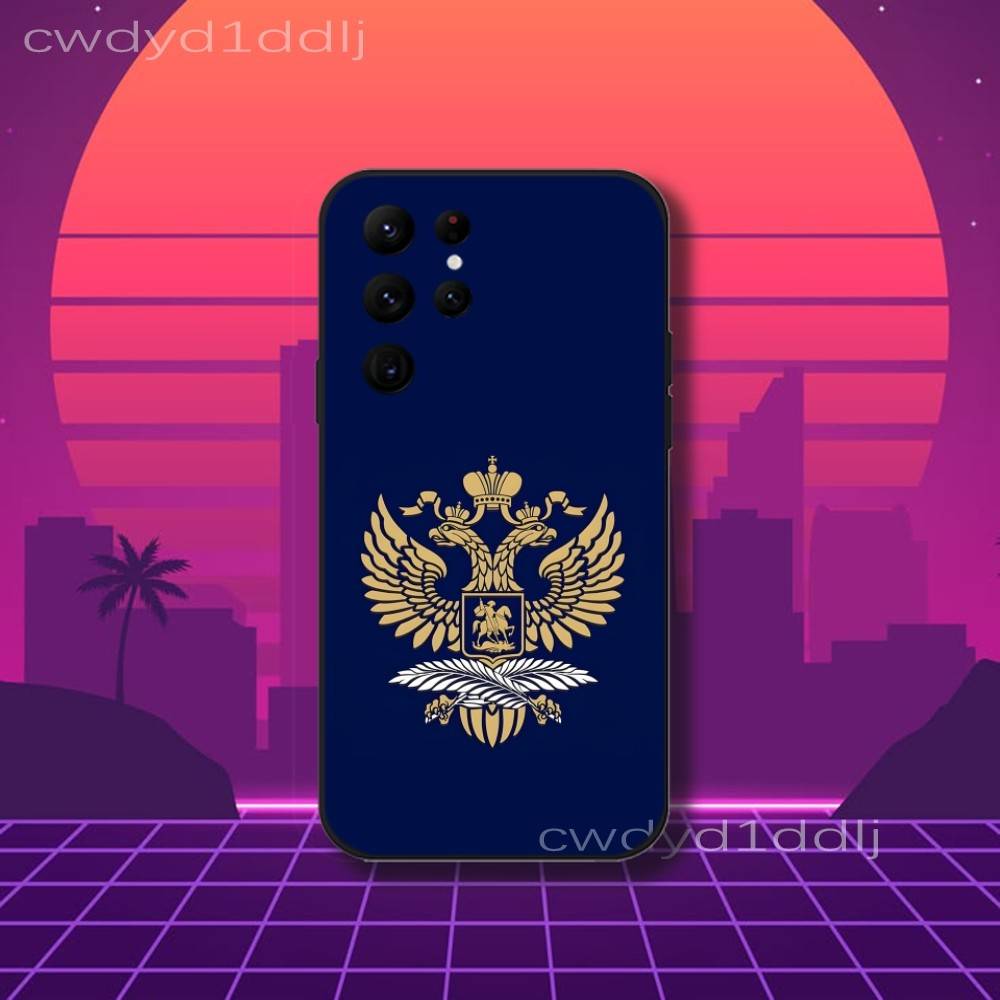 Russia Russian Flag Phone Case For Samsung S10,S21,FE,S21 ,S26,S25,S24,S23,Ultra,S9,S22,Plus Black Shockproof Silicone Sof