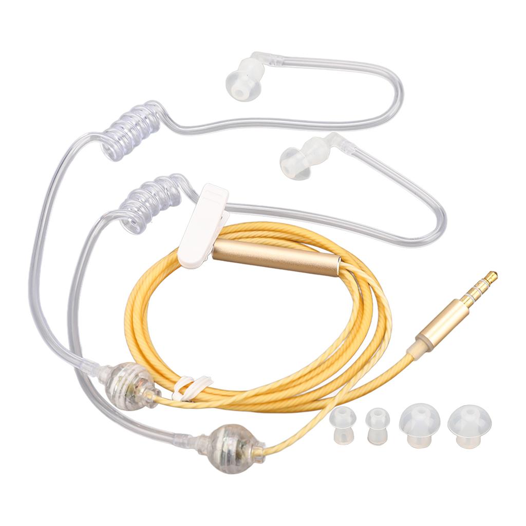 Tube Earbuds Ergonomic Radiation Noise Reduction Portable Binaural 3.5mm Tube Headset for Laptop Tablet