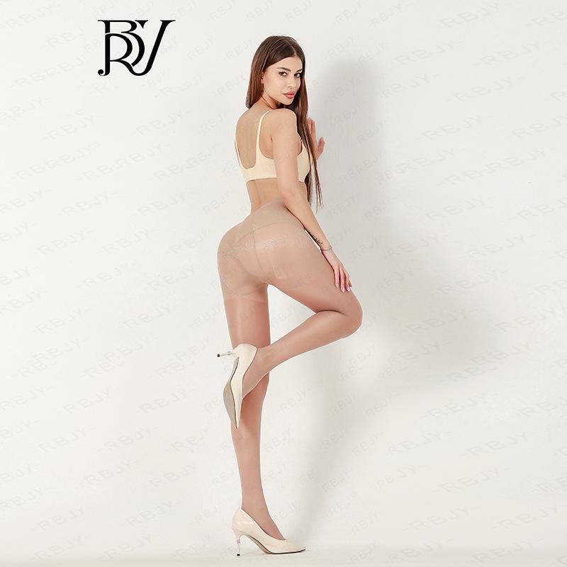 40D Medium And Thick Core Silk Hip Lift Massage Crotch Pantyhose Summer Thin Stockings Sexy Black Silk Bare Leg Skin Socks