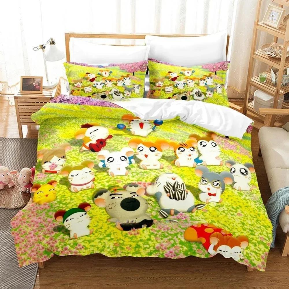 3D Printed Cartoon Animal Hamtaro Bedding Set Single Twin Full Queen King Size Bed Set Adult Kid Bedroom Duvet Cover Sets