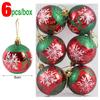 24/6PCS Christmas Balls Electroplating Color Painting Xmas Round Ball Xmas Tree Hanging Pendants Ornaments New Year Party Decor