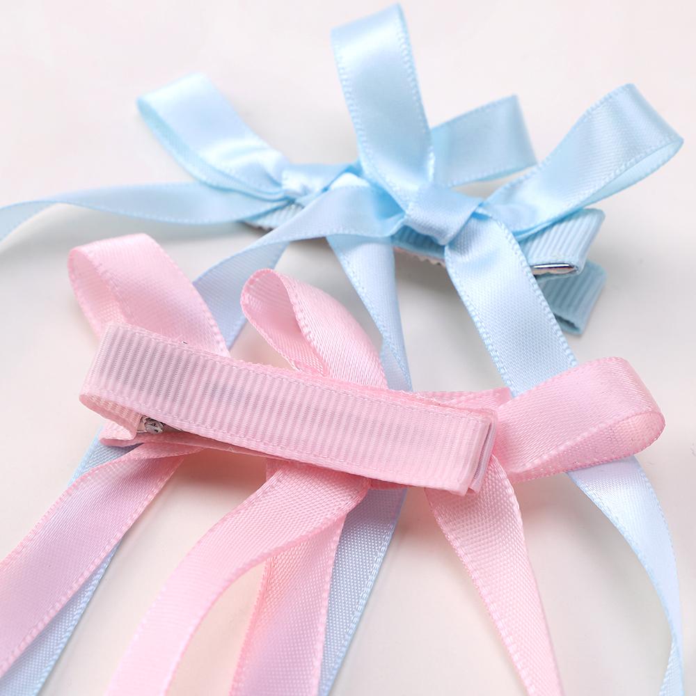 LOVEKIKI 2Pcs Long Tassel Hair Bow Hair Clips for Girl Lovely Ribbon Headwear Ins Party Ponytail Barrette Women Hair Accessories