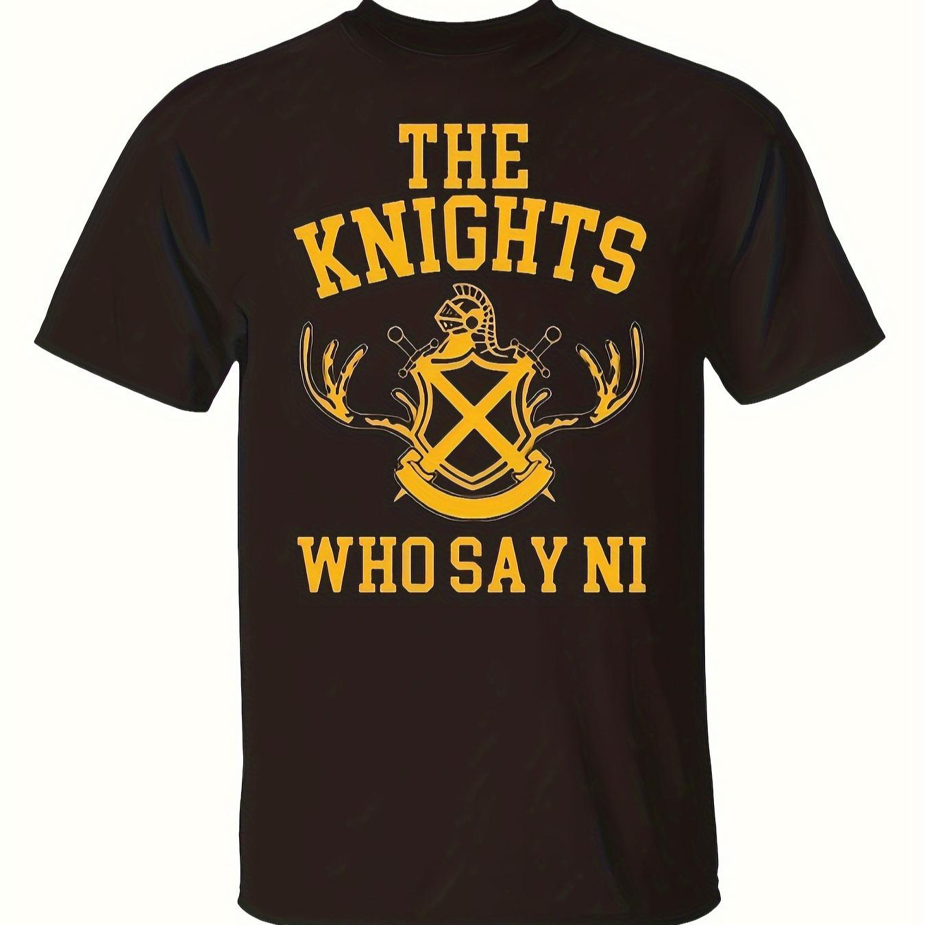 The Knights Who Say Ni Sword Shield Medieval Heraldic TShirt 100 Cotton ONeck Short Sleeve Summer Casual Mens Tshirt S