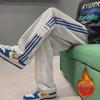 2023 Men's Trendy Striped Velvet-Enhanced Winter Sports Pants
