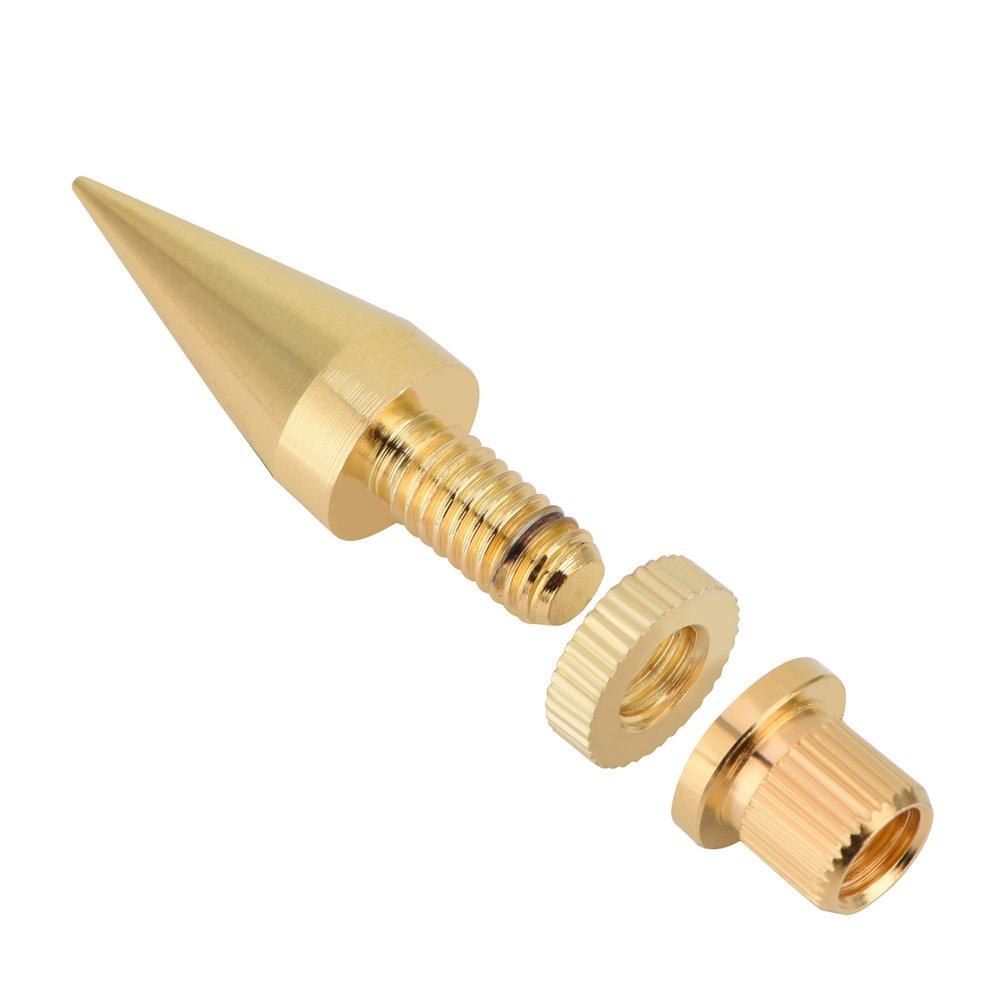 Insulator Gold 6mm x Noise Audio Shock for Musical Instruments Spikes, 8-Pack, Metal, Plated, 36mm, Reduction, Adjustable, Insulators, Resistant,