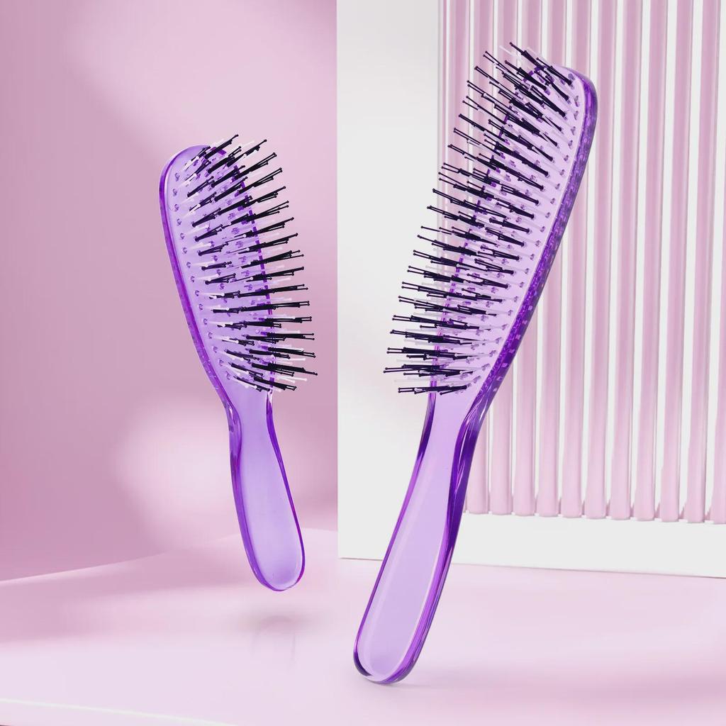 Vrstvený kouzelný hřeben: Duální použití pro mokré/suché, Nadýchaný styling, Uhlazování dlouhých vlasů, Masáž měkkými jehličkami, Přenosný