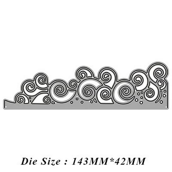 1491 Кружевная волна Металл Углеродистая сталь DIY Вырубной штамп Форма для вырезания - Новое поступление 143*42mm 9g/piece серебряный