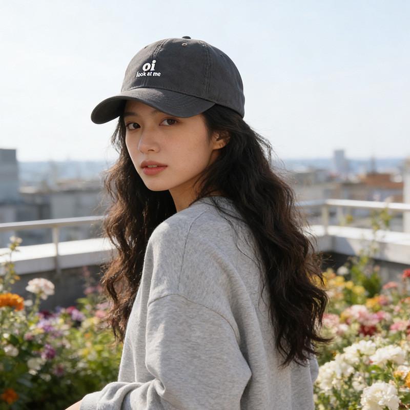 Cotton Baseball Cap With Embroidered Letters For Casual Sun Protection And Sunshade