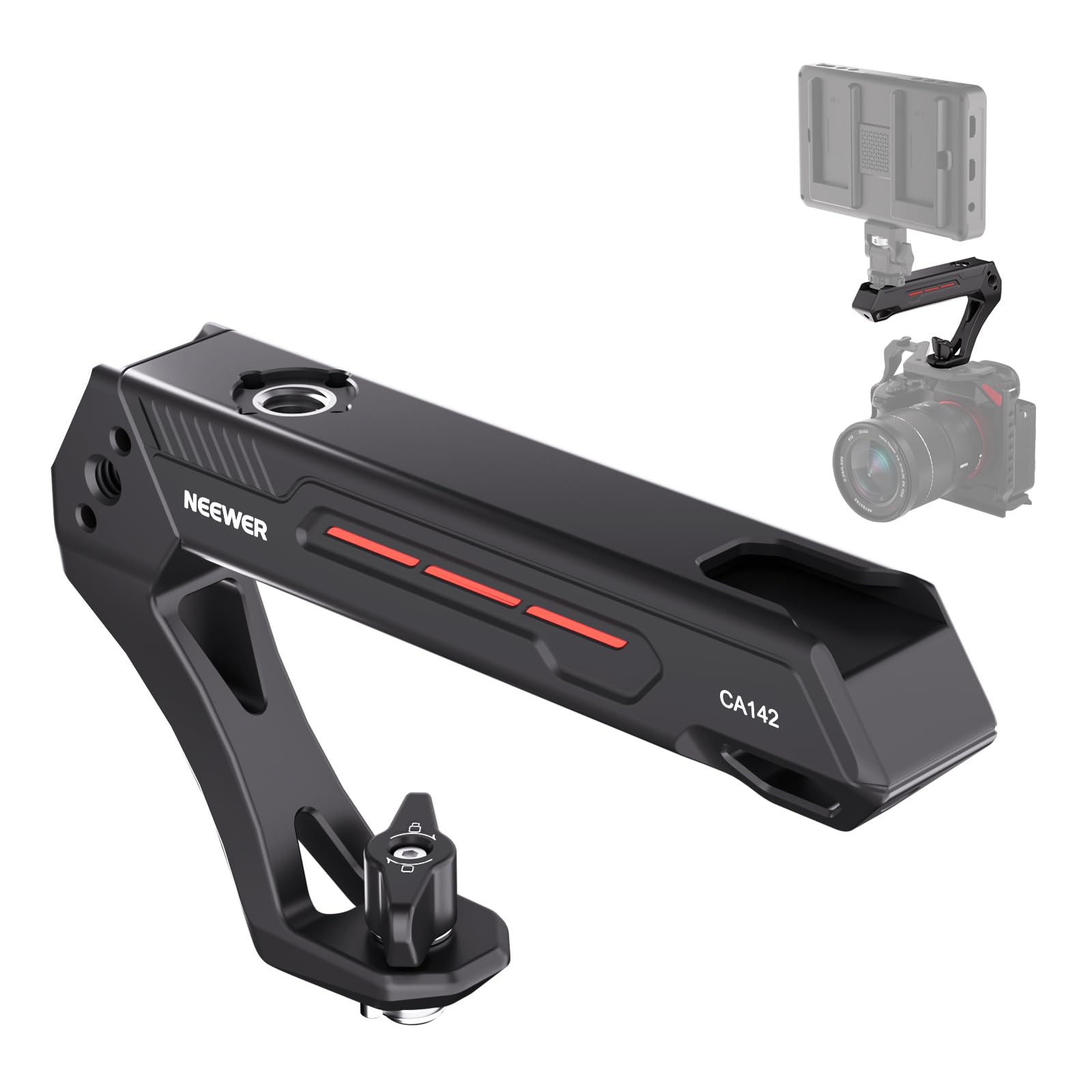 

Neewer Basic Top Handle Camera Lightweight Plastic with High Alignment Pin for and Screw and Cold Shoe Mount for Video Lights and Maximum Load of 10kg