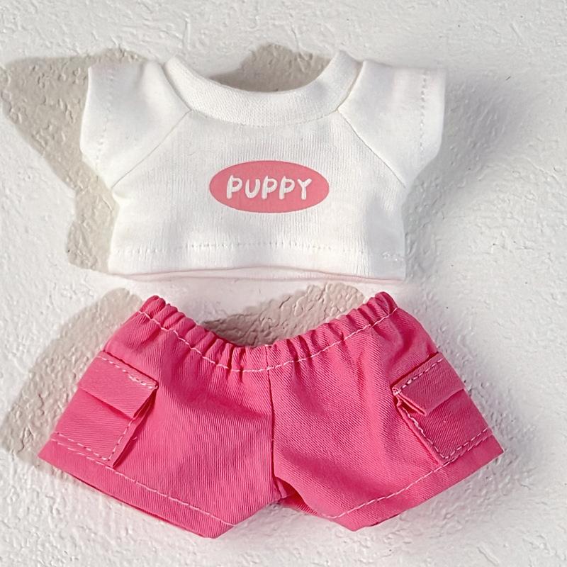 

Для 15/17 см Labubu Летняя футболка Брюки карго Теннисные спортивные костюмы Одежда Labubu V1 V2 Милая кукла Одежда для DIY Аксессуары No doll