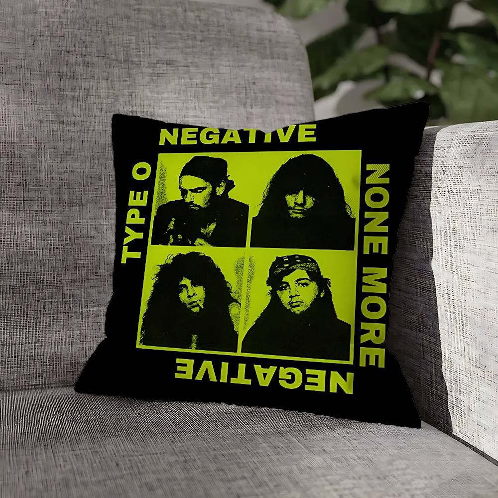 Green T-Type O N-Negative Pillow Case For Sofa Decor Car Office Room Printing Cushion Cover Decorations and Protector