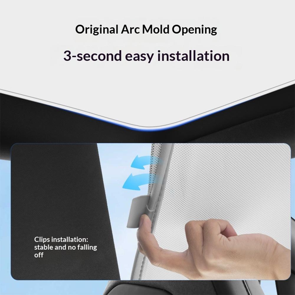For Tesla Model YL 6-Seater Car Sunroof Sunshade Cover Ice Cloth Sun Protection Eat Insulation Roof Glass Sun Shade Accessories