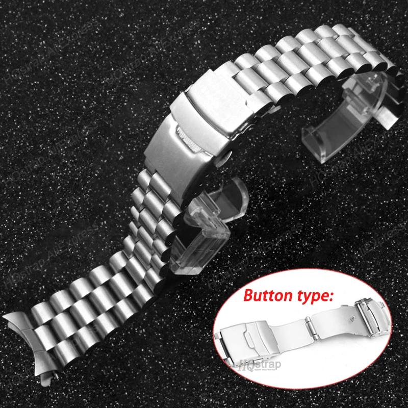 Cinturino di Lusso in Acciaio Inossidabile Massiccio 18mm 19mm 20mm 21mm 22mm 23mm 24mm 26/28/30mm per Orologi Seiko con Attacco Curvo