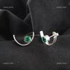 Green Emerald Gemstone 925 Sterling Silver Birthday Dangle Drop Hook Earrings EE-145-12