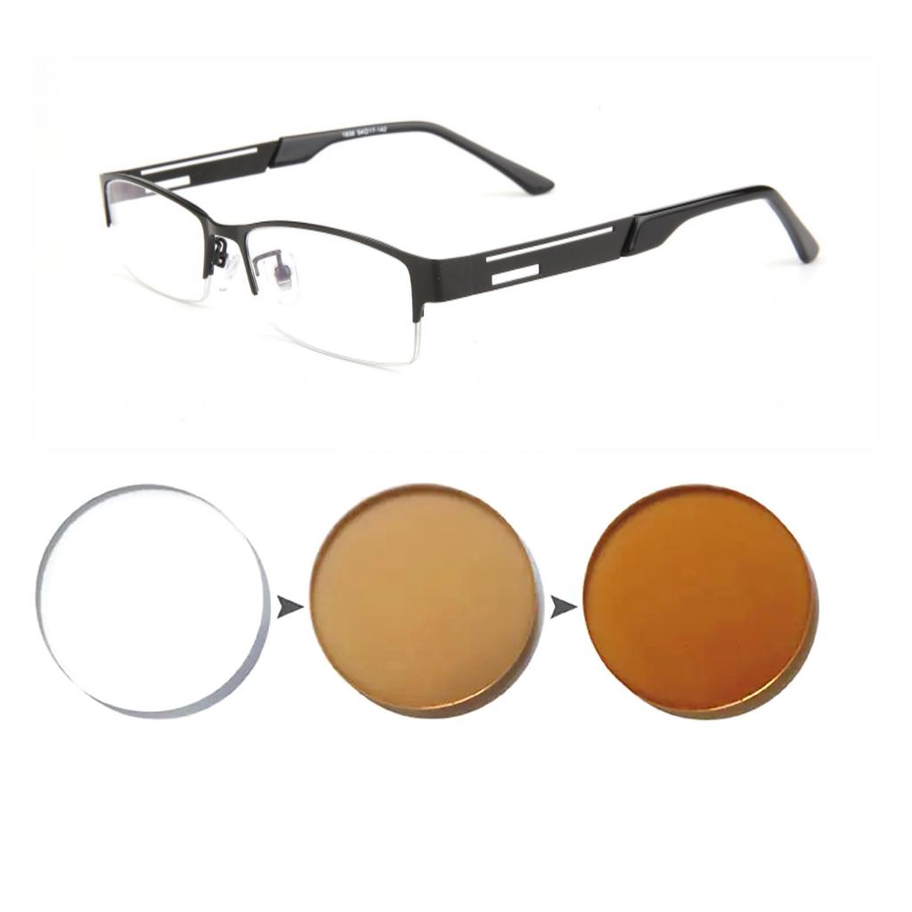 Photochromic Glasses for Men Women Myopia Eyewear UV Protection Lightweight Frame 0 to 6 Diopters