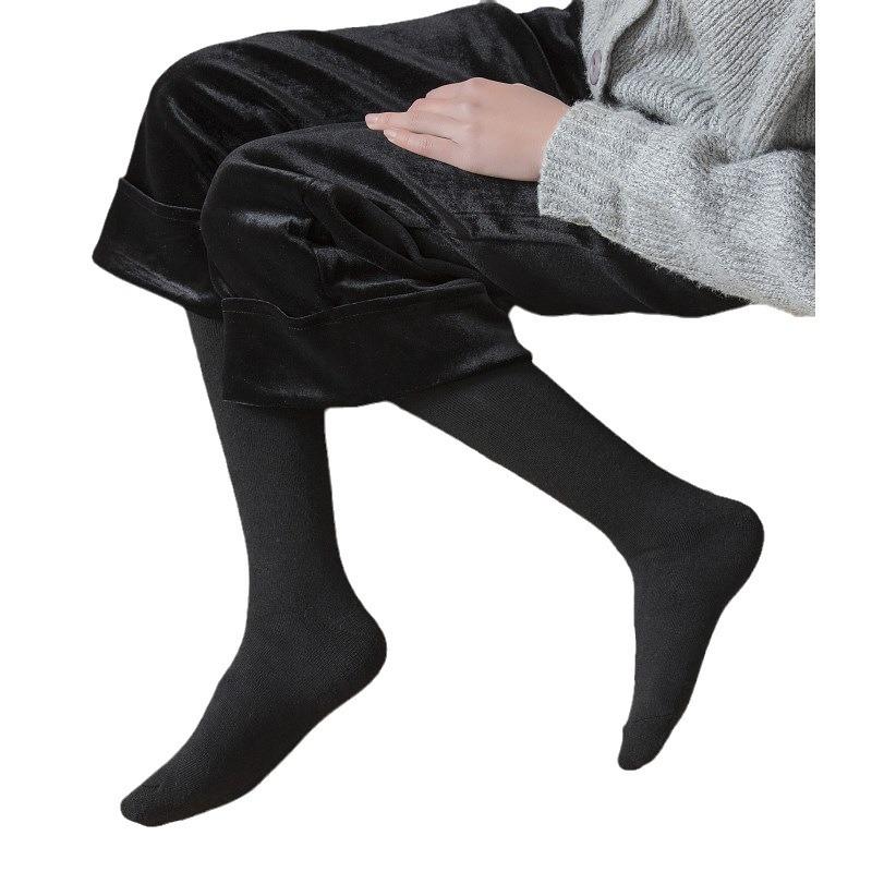 Women's Solid Color Thick Winter Knee-High Cotton Socks