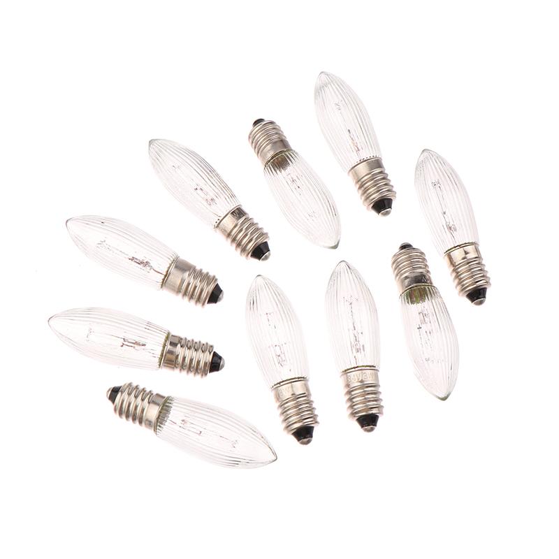 10Pcs Led Filament Bulb E10 Warm White Edison Retro Candle Light Blubs Glass Bulbs Tapered Candles Replacement Bulbs