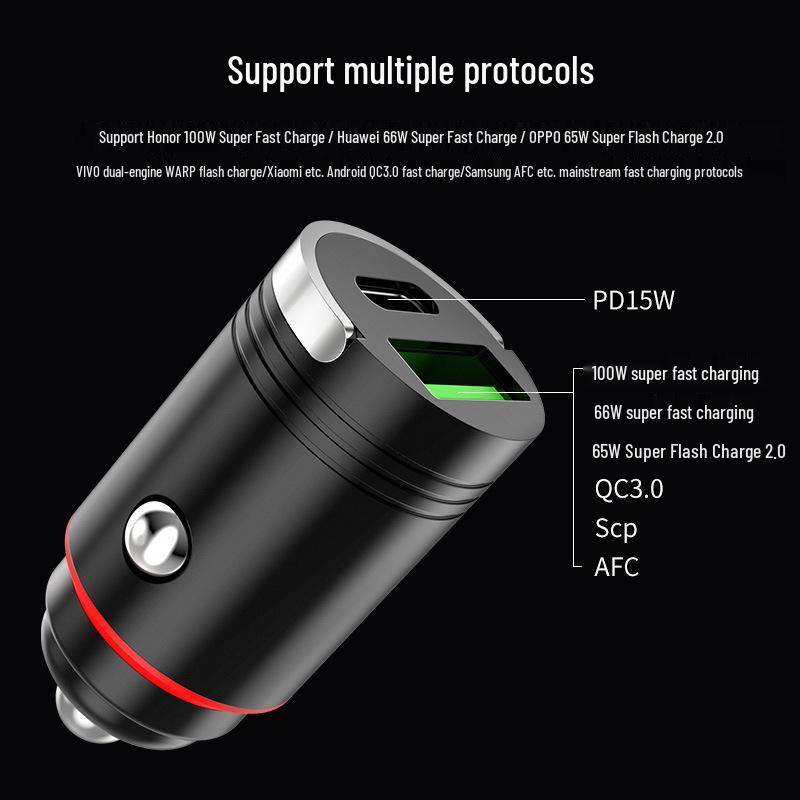Huawei 100W Super Fast Car Charger, Mini Ring Design, PD30W Compatible